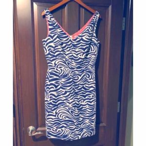 Lily Pulitzer Navy & White Sheath Dress 10